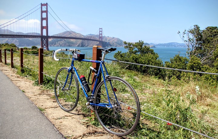 Bike And Golden Gate Bridge