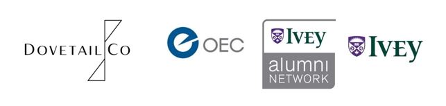 A group of logos including Dovetail Co., OEC, Ivey Alumni Network, and Ivey Business School